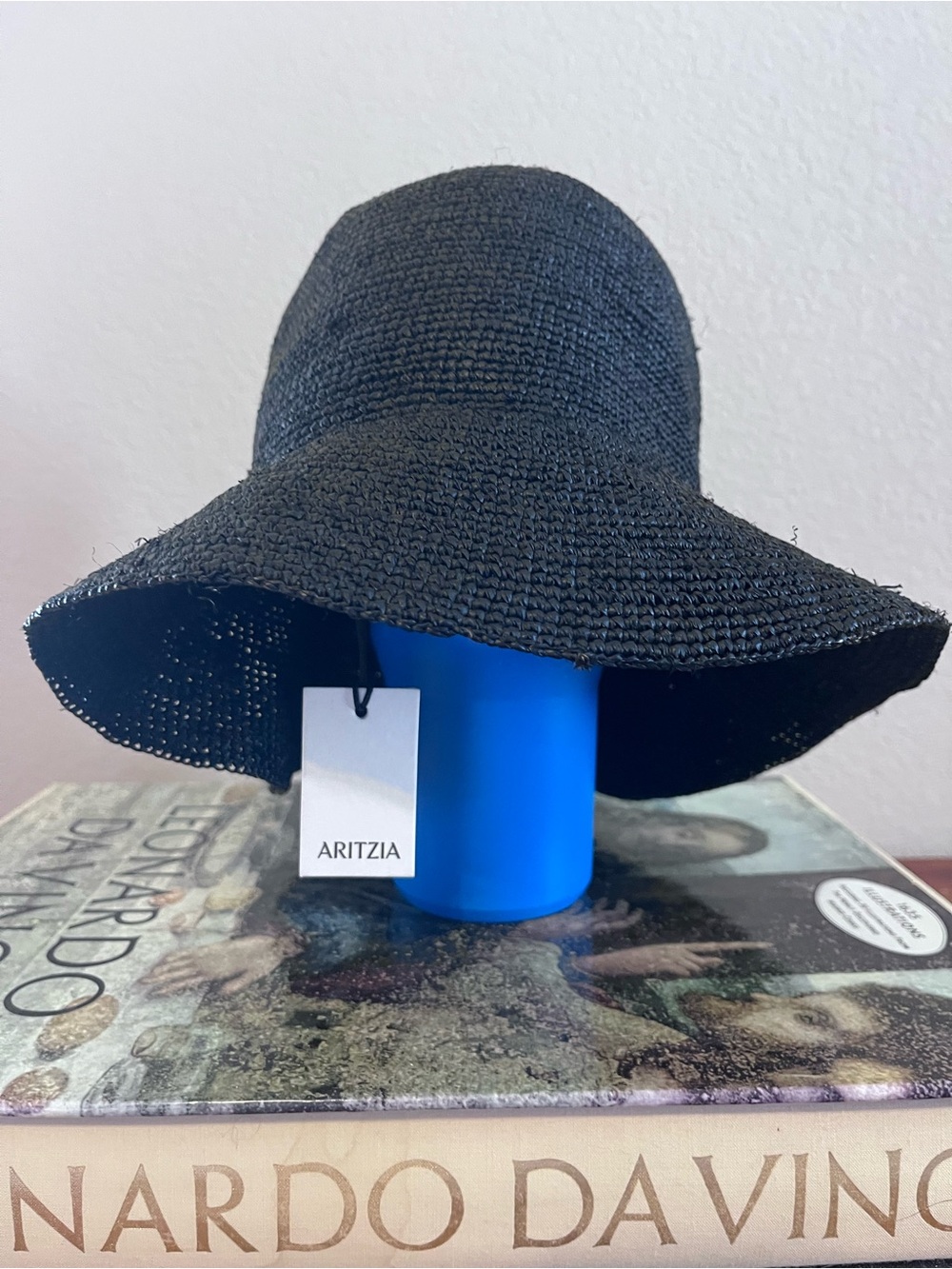 Aritzia Black Woven Sun Bucket Hat New with Tag
